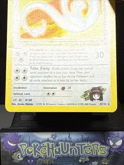 Pokemon Card Erika's Dragonair 4/132 Holo Rare Gym Heroes Set Played - Image 3