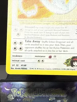Pokemon Card Erika's Dragonair 4/132 Holo Rare Gym Heroes Set Played - Image 4
