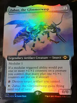 Zabaz the Glimmerwasp Extended Art FOIL , Modern H 2 , NM , MTG, FREE SHIPPING - Image 1
