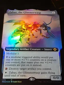 Zabaz the Glimmerwasp Extended Art FOIL , Modern H 2 , NM , MTG, FREE SHIPPING - Image 2