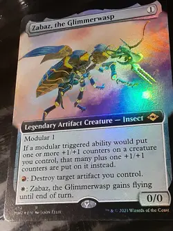 Zabaz the Glimmerwasp Extended Art FOIL , Modern H 2 , NM , MTG, FREE SHIPPING - Image 3