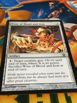 C5323 MAGIC MTG SAVIORS OF KAMIGAWA WINE OF BLOOD AND IRON #161 LP RARE - Image 2