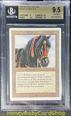 MTG 3rd Edition Revised 1994 Ebony Horse BGS 9.5 GEM MINT Old School 93/94 - Image 1