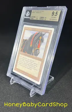MTG 3rd Edition Revised 1994 Ebony Horse BGS 9.5 GEM MINT Old School 93/94 - Image 3