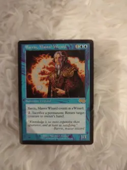 NM Barrin, Master Wizard Urza's Saga Mtg Magic the Gathering - Image 1