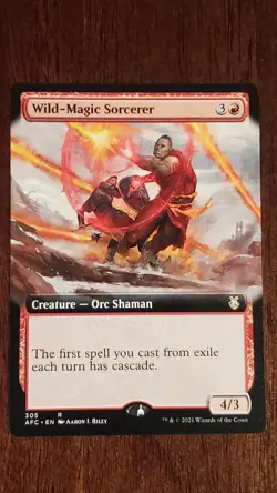 Wild-Magic Sorcerer [Extended Art] Forgotten Realms: Commander EX/LP #305 MTG - Image 1