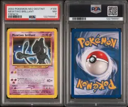 2002 POKEMON NEO DESTINY FRENCH #109 MEWTWO BRILLANT - PSA 7 NEAR MINT GRADED - Image 3