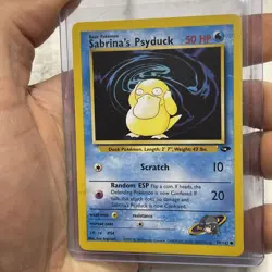 Sabrina's Psyduck Unlimited Gym Challenge 99/132 Pokemon TCG Regular LP+ Vintage - Image 2