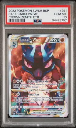 Lucario VSTAR 2023 Pokemon Swsh Black Star Promo #291 PSA 10 - Image 1
