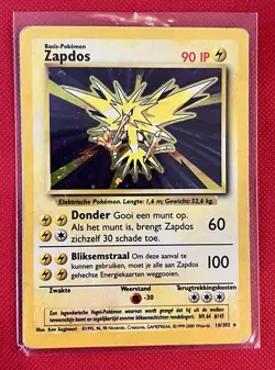 Pokemon Zapdos 016/102 Base Set Holo Moderate Play (Dutch) - Image 1