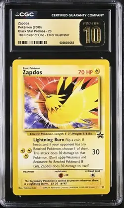 Zapdos 23 Error Illustrator | CGC PRISTINE 10 | pokemon black star promo - Image 1