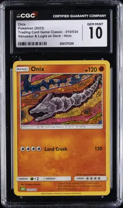 2023 POKEMON CLASSIC VENUSAUR & LUGIA EX DECK HOLO #010/034 ONIX CGC 10 GEM MINT - Image 1