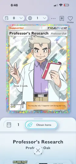 (EN) Professor's Research - Full Art - Professor Oak - Pokemon TCG Pocket PTCGP - Image 1