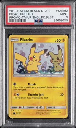 2019 POKEMON SM BLACK STAR PROMO TEAM UP SINGLE PACK BLISTERS PIKACHU-HOLO PSA 9 - Image 1