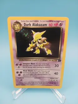 Pokemon Dark Alakazam LP w/ SWIRL 1/82 Team Rocket Holo - Image 1
