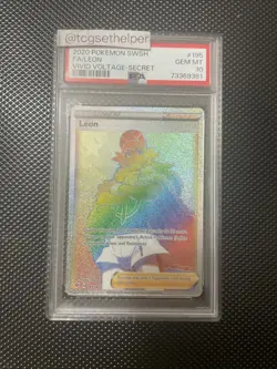 2020 POKEMON SWORD & SHIELD VIVID VOLTAGE #195 FA/LEON VIVID VOLTAGE Psa 10 - Image 1