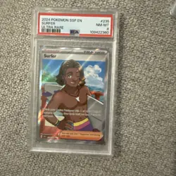 2024 Pokemon Surging Sparks SURFER ULTRA RARE Full Art 235/191 PSA 8 NM-MT - Image 1