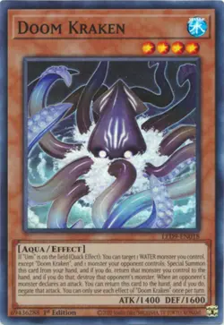 Yugioh! Doom Kraken - LED9-EN018 - Super Rare - 1st Edition Near Mint, English - Image 1