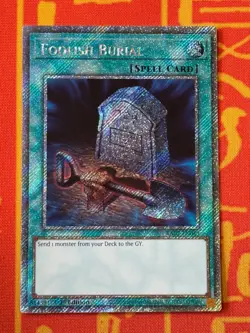 YUGIOH FOOLISH BURIAL PLATINUM SECRET RARE NM RA02-EN049 - Image 1