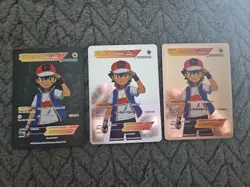X3 Ash Ketchum Vmax Foil Fan Art Vinyl Collector Pokemon Card Black,Rose,Silver - Image 1