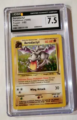 Vintage WOTC CGC 7.5 Aerodactyl 1999 Fossil 1/62 Holo Pokemon Card - Image 1