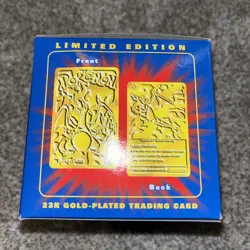 23K Gold Plated CHARIZARD Trading Card 1999 Burger King Pokemon - Image 4