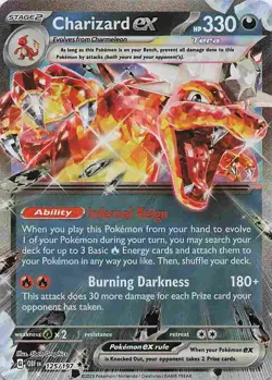 🔥 Charizard ex 125/197 SV03 Obsidian Flames Holo Rare - Mint Pokemon Card - Image 1