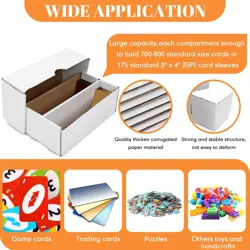 12 Pack 1600 Count Trading/Gaming Card Storage Box 2 Row Cardboard Storage Bo... - Image 4