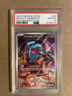 2025 Team Rocket's Wobbuffet 203 Pokemon Destined Rivals Promo Card PSA 10 - Image 1