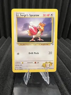 Lt. Surge's Spearow 52/132 - Gym Heroes Unlimited Edition - WOTC Pokemon Card LP - Image 1