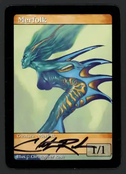 ***Merfolk Token Signed*** MTG Tokens Christopher Rush Kid Icarus - Image 1