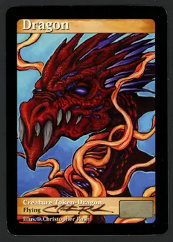 ***Dragon Token Signed*** MTG Tokens Christopher Rush Kid Icarus - Image 1