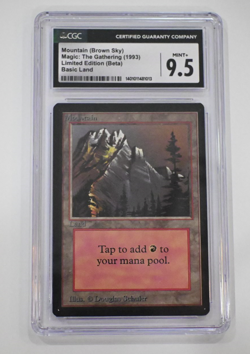 MTG Beta Mountain basic land (Brown Sky) Graded CGC 9.5 "MINT+" - Magic - Image 1