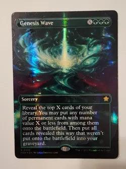 Mtg Foundations Genesis Wave Borderless Mana Foil NM - Image 1