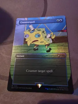 FOIL BORDERLESS Counterspell MTG SpongeBob Secret Lair NM SLD 1933 Sponge Bob - Image 1