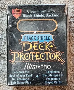 RARE Vintage 1996 Ultra Pro Black Shield Deck Protector 100 Sleeves Rembrandt - Image 1