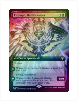 1x Entropic Battlecruiser, Extended Art Foil, Magic MTG NM - Image 1