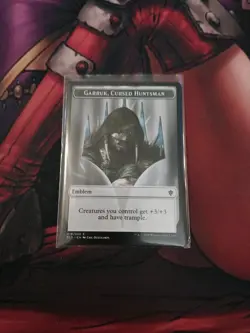 MTG Emblem - Garruk, Cursed Huntsman. Throne of Eldraine. NM - Image 1