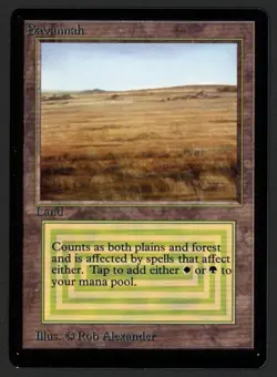 ***Beta Savannah (Dark Ink Saturation on Front Misprint)*** MTG Magic Kid Icarus - Image 1