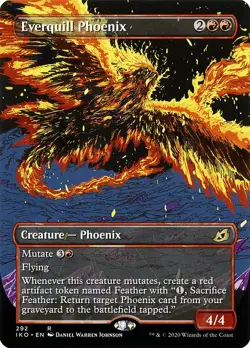 MTG Ikoria SHOWCASE R Everquill Phoenix #292 Borderless - Image 1