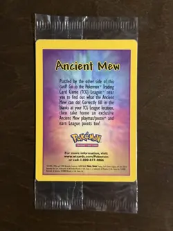 SEALED Ancient Mew Pokemon Unopened 2000 Movie Promo Card MINT - Image 2