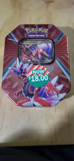 POKEMON PALDEA LEGENDS KORAIDON EX SEALED TIN W/ 4 BOOSTER PACKS - Image 1