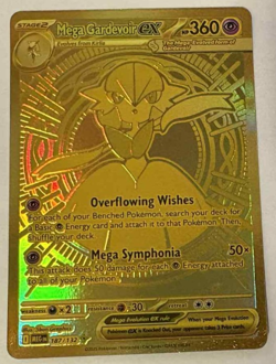 Pokemon Mega Gardevoir ex 187/132 Me01: Mega Evolution Holo Gold NM Pack Fresh - Image 1