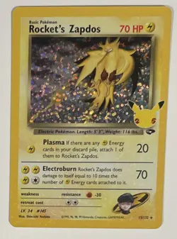 Pokemon TCG Rocket's Zapdos Celebrations: Classic Collection 15/132 Holo Holo - Image 1
