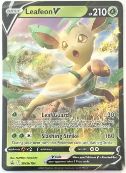 Leafeon V SWSH194 Black Star Promo Pokemon Sword and Shield - Image 1