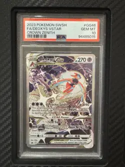 Pokemon Crown Zenith Deoxys VSTAR Full Art #GG46 PSA 10 - Image 1