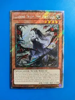 Near Mint Yugioh Guiding Quem, the Virtuous - RA04-EN043 Platinum Secret Rare - Image 1