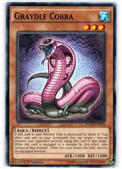 Yugioh! LP Graydle Cobra - DOCS-EN034 - Common - 1st Edition Lightly Played, Eng - Image 1