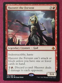 Magic The Gathering AMONKHET HAZORET THE FERVENT red card MTG - Image 1