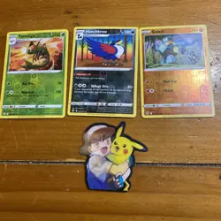 Pokemon cards Mint condition. Yanmega, Honchkrow, Gollet and Picachu Trainer 3D - Image 1